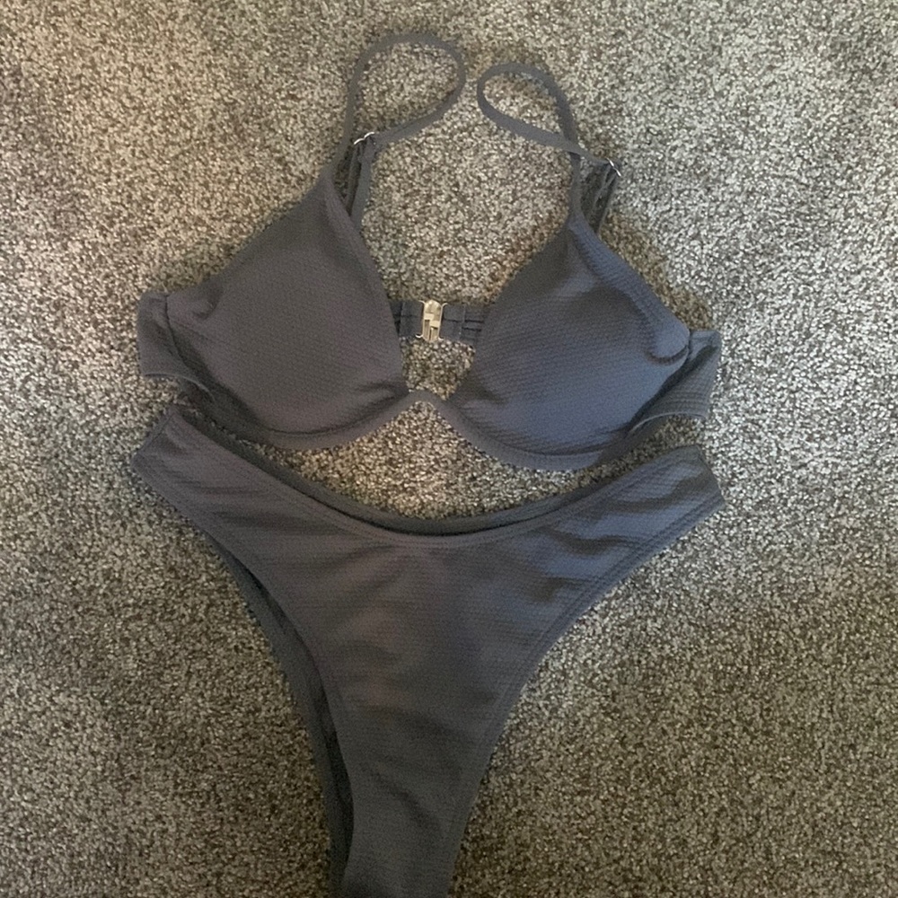 grey bathing suit
